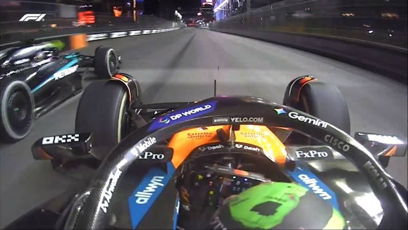 F1 Las Vegas gara Norris sorpasso Russell