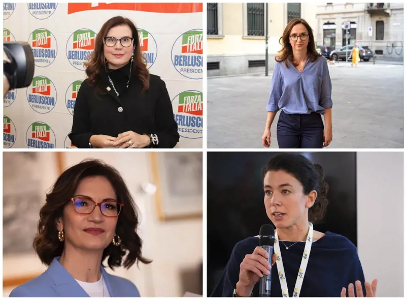 Da sinistra in senso orario Cristina Rossello, Lia Procopio Quartapelle, Giulia Pastorella e Mariastella Gelmini
