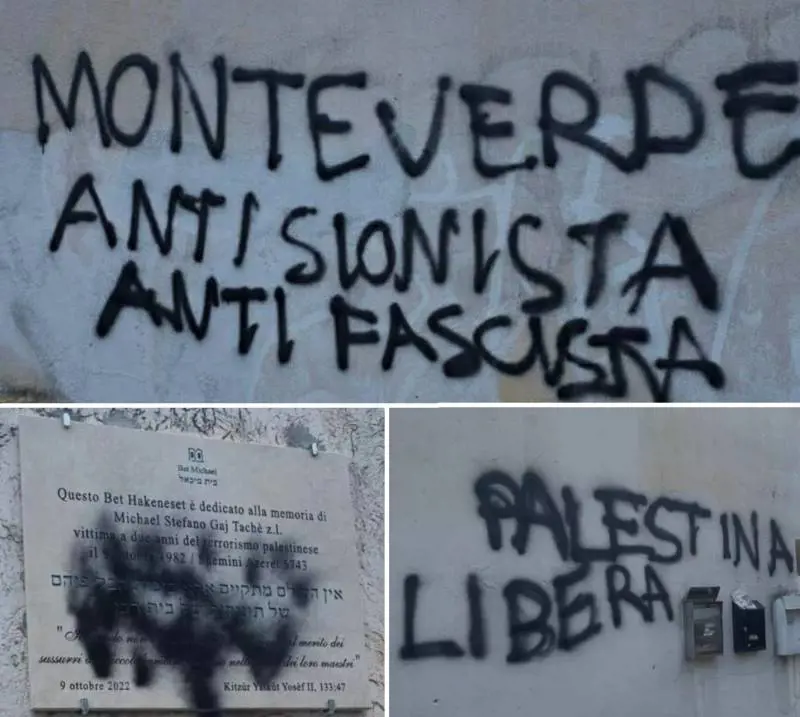 Roma, vandalizzata la sinagoga e la targa al bimbo morto a 2 anni per il terrorismo palestinese
