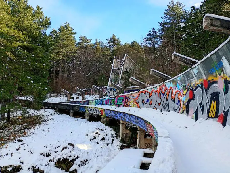 La pista di bob delle Olimpiadi di Sarajevo 1984