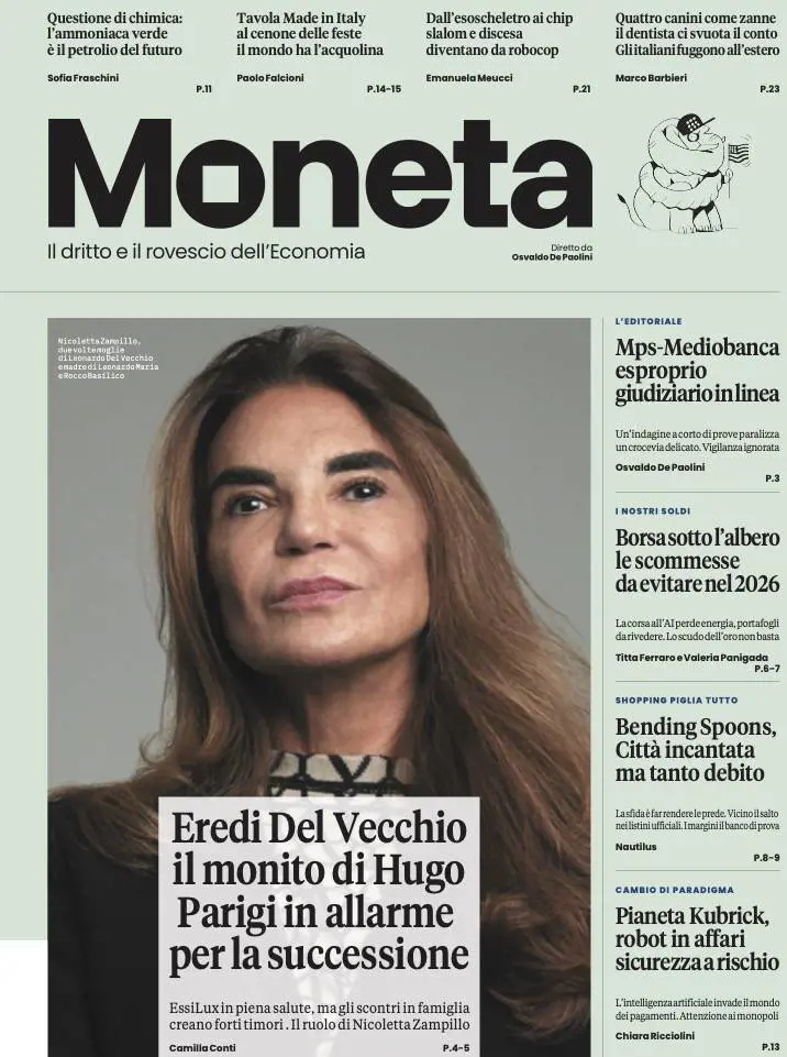 Moneta, monito Hugo ai Del Vecchio