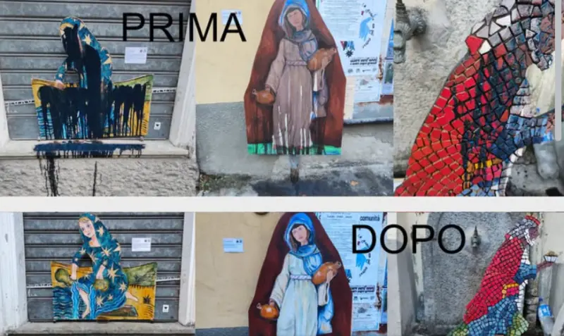 Vaie, imbrattati i “Presepi d’artista": indignazione e reazioni in paese