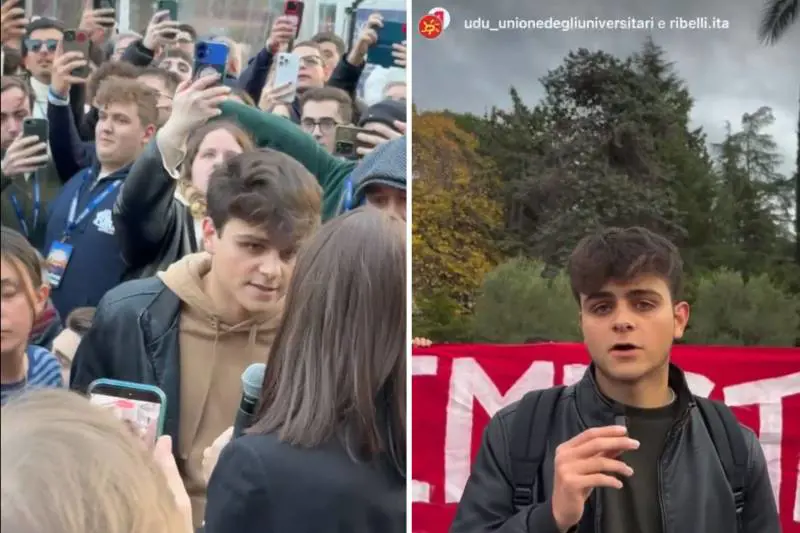 Altro che studente normale, ecco chi è il contestatore di Bernini ad Atreju