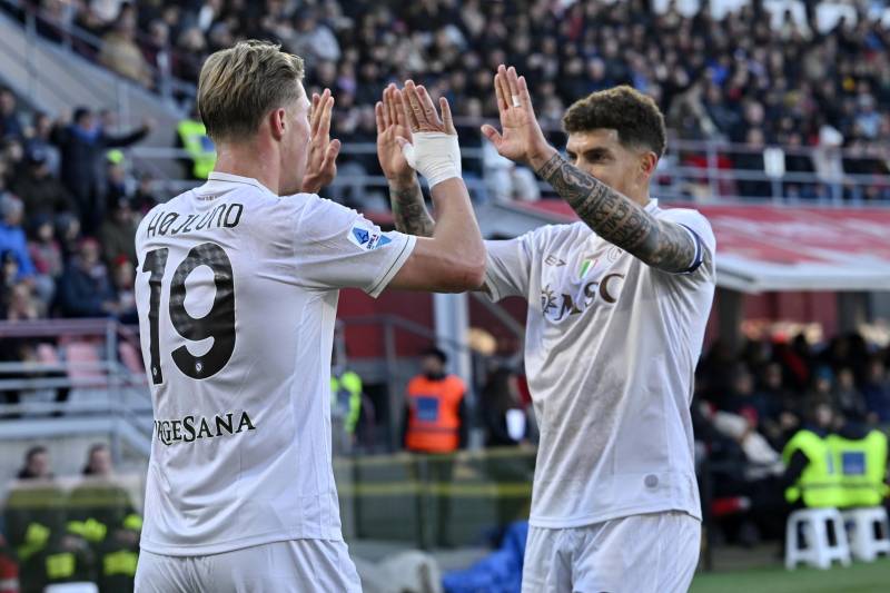 Cremonese Napoli Hojlund celebrazione