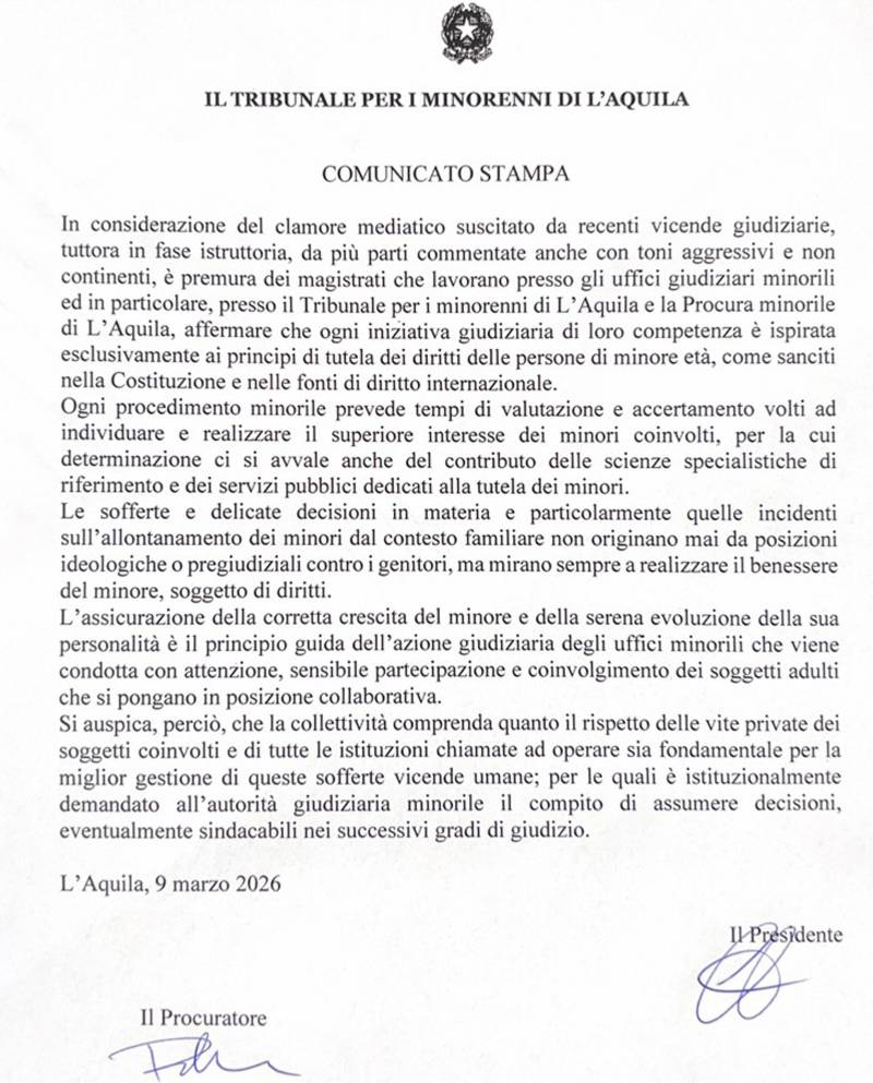 comunicato tribunale