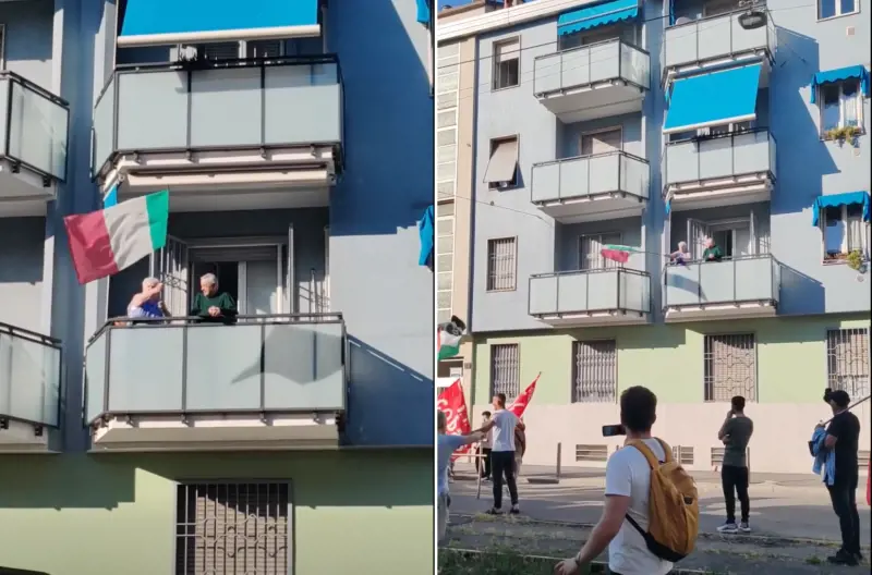 Il Tricolore contro l’odio delle piazze: “nonna Italia” sventola la bandiera e viene insultata dai pro Pal