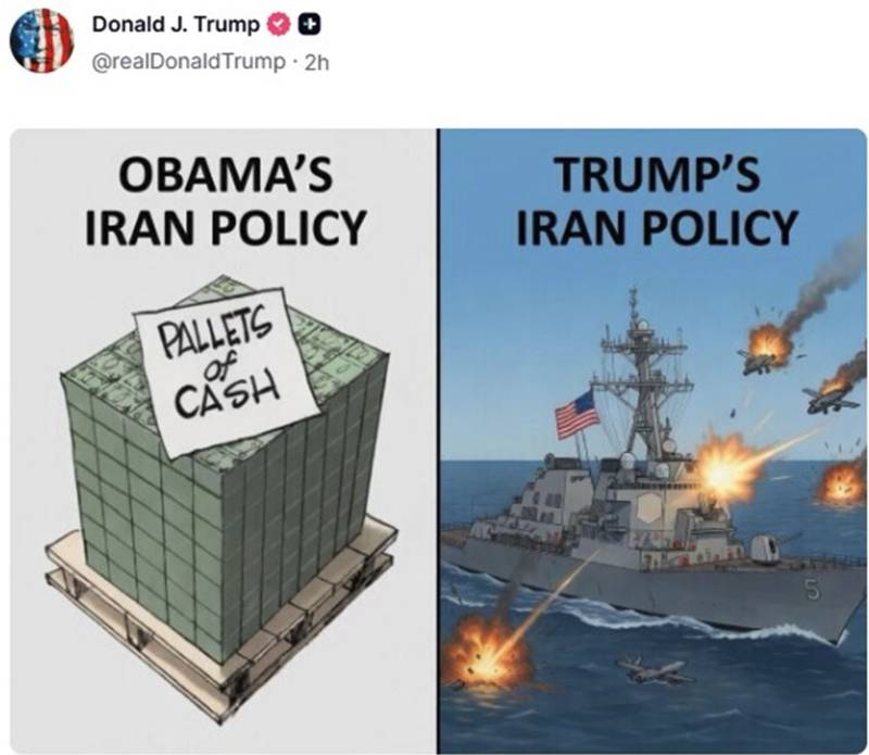 Vignetta di Trump contro Obama sull'Iran