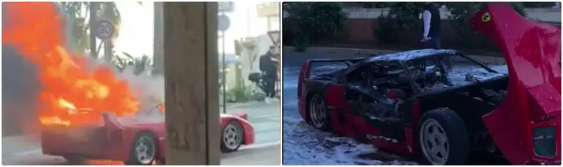 Brucia una Ferrari F40 nel centro del Principato di Monaco