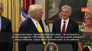 Trump: "Inflazione in calo, prezzi scendono. E non saliranno"