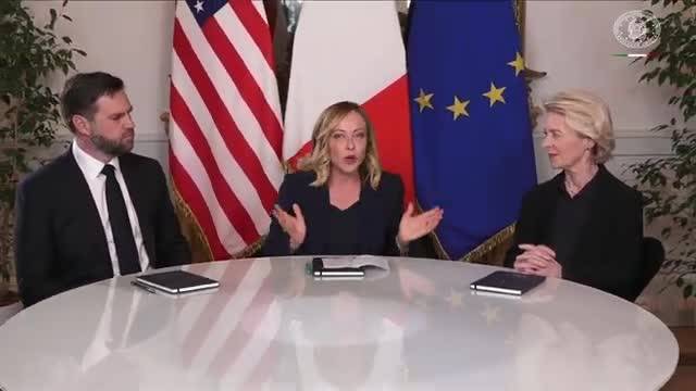Meloni, Vance e von der Leyen a Palazzo Chigi prima del vertice Ue-Usa