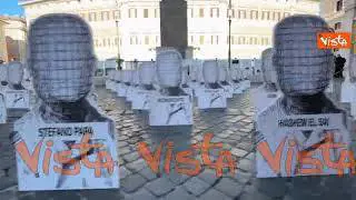 In carcere 72 morti da inizio anno, flashmob a Montecitorio con sagome per ricordare le vittime