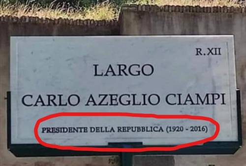 Spunta un altro errore sulla targa per Ciampi