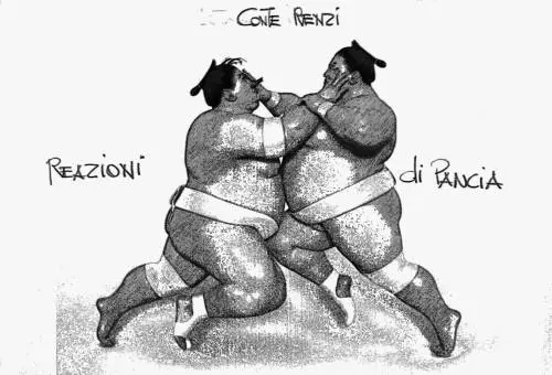 La vignetta del giorno: Conte Renzi....reazioni di pancia