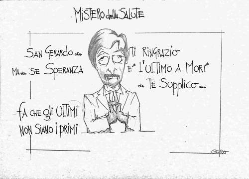 La vignetta del giorno: ministro Spertanza, chi prega per sé... prega per tre