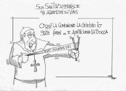 La vignetta del giorno: il Papa condanna gli allarmismi