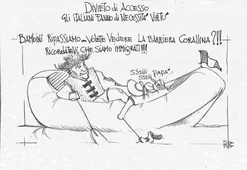 La vignetta del giorno - Divieto di accesso agli italiani