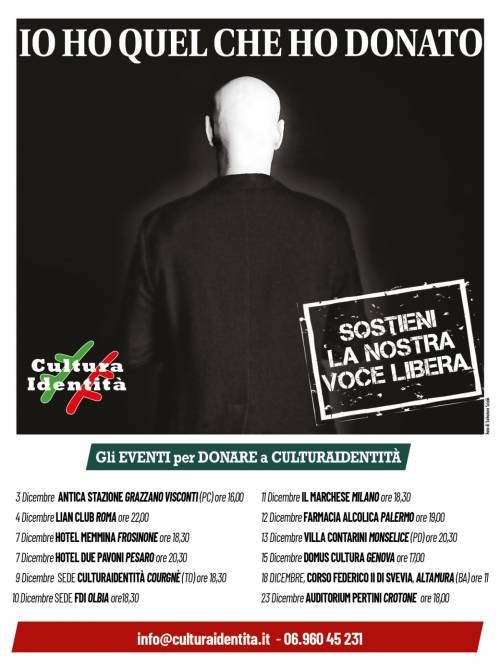CulturaIdentità: eventi in tutta Italia per sostenere la nostra voce libera