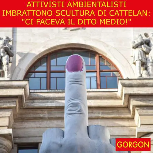 La satira del giorno. Attivisti imbrattano scultura
