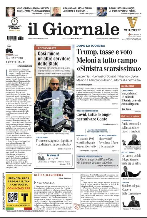 Meloni a tutto campo, agente morto a Milano, primo sì alla legge sulla caccia 