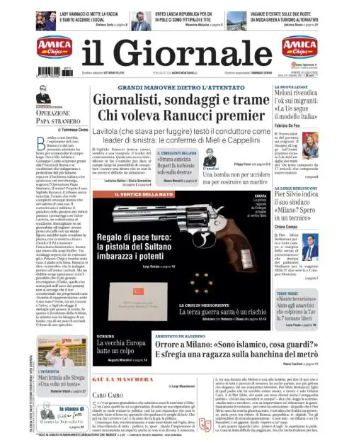 Le grandi manovre dietro l’attentato a Ranucci, l’orrore a Milano di un algerino, il regalo di Erdogan ai leader 