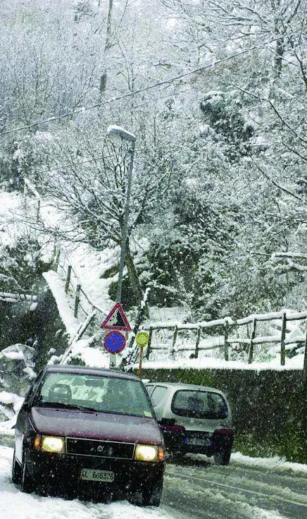 La Liguria nella morsa del gelo Neve e forte vento anche in città