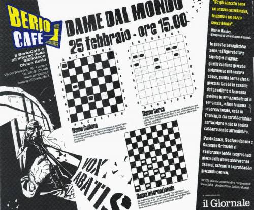Il BerioCafè svela il gioco della dama in 64 mosse