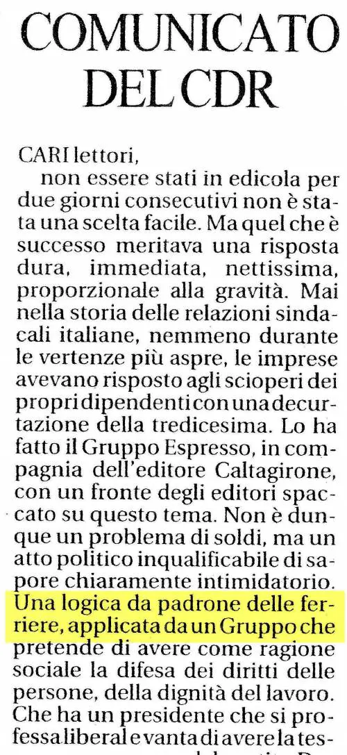 «Repubblica» accusa il suo editore: De Benedetti padrone delle ferriere