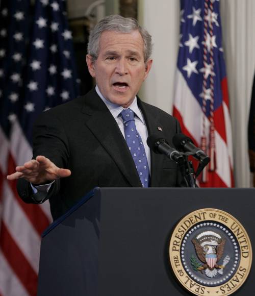 Bush firma legge per negare aiuti al governo Hamas