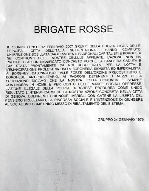 La minaccia Br calpesta il ricordo di Guido Rossa