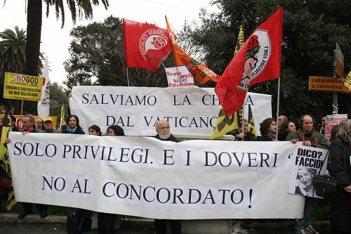 La breccia di Porta Pia dei laici dell’Unione:  
"Basta col Concordato"