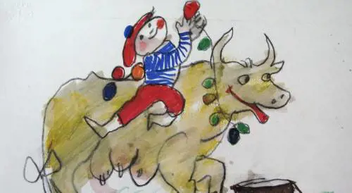 Larte che si esprime su un cartone di latte