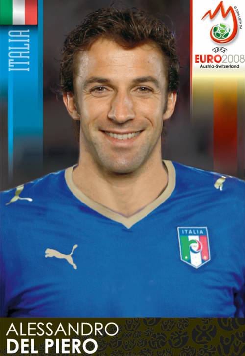 Europei, nelle figurine c'è Del Piero. Cassano no