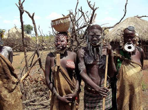 Nella terra dei mursi poligami 
dove le bellezza è nelle labbra