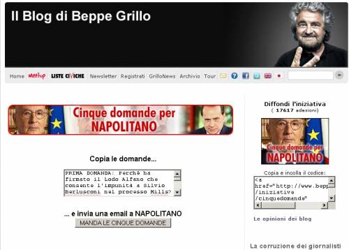 Lodo Alfano, il Quirinale replica a Grillo: "La Consulta valuta legittimità"