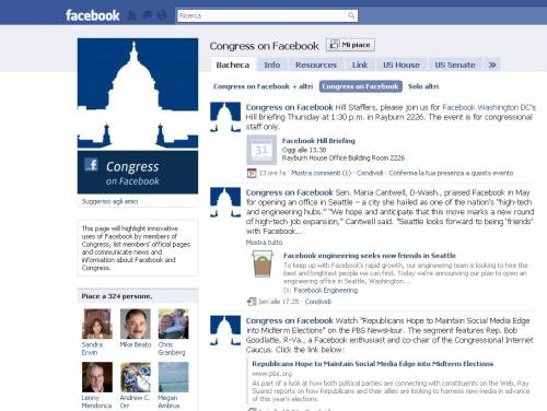 Usa, il Congresso sbarca su Facebook
