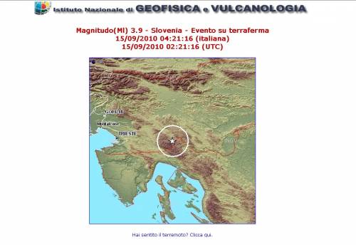 Trieste, due scosse di terremoto