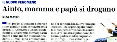 La droga non è roba per giovani Il cocainomane-tipo è over 40