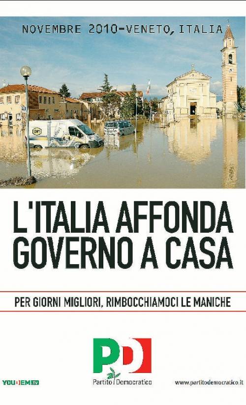 Pd, sciacalli dell'alluvione: manifesti vergogna