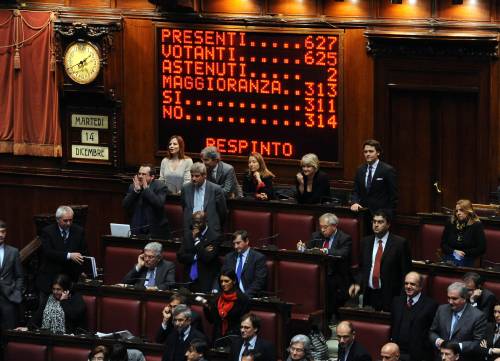 Esultanza di Pdl e Lega: 
"Fini deve dimettersi" 
Bersani: non ce la fanno