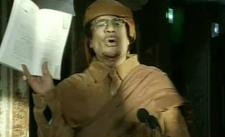 GHEDDAFI, DELIRIO IN TV