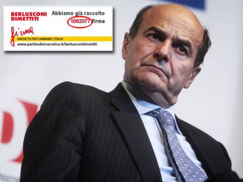 Bersani, la farsa delle firme anti-Cav 
Ma per il Pd la colpa è de il Giornale...