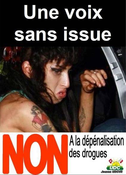 Anche in Svizzera la Winehouse diventa  
testimonial di una campagna anti droga