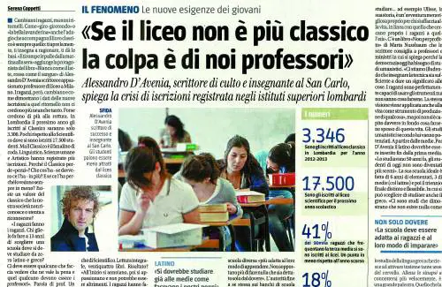 Noi professori del classico come i soldati in trincea