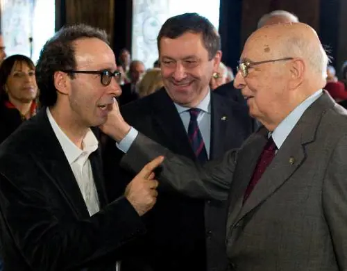 Roberto Benigni e Giorgio Napolitano