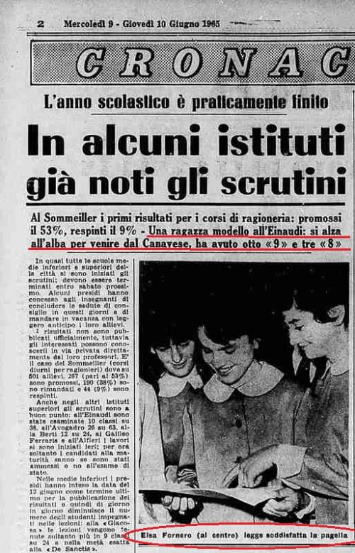 La Fornero a 17 anni? Tutti 8 e 9 in pagella: era la prima della classe