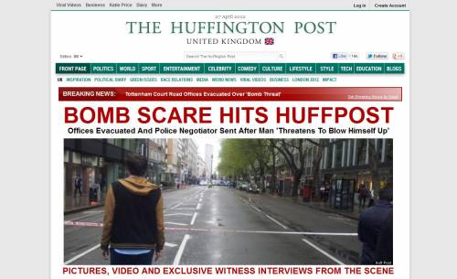 Londra, barricato nell'edificio vicino all'Huffington Post: il folle arrestato dalla polizia