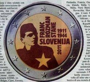 Una moneta slovena celebra l'eroe titino