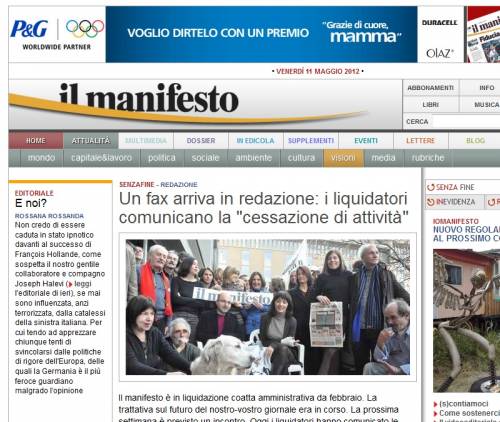 "Il Manifesto chiude" Il quotidiano comunista era in edicola dal 1969