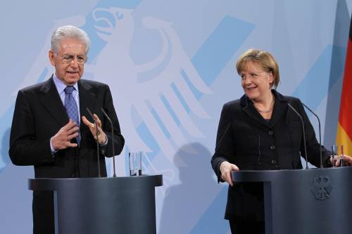 L'Euro in rianimazione Roma, vertice a quattro Monti pressa la Merkel
