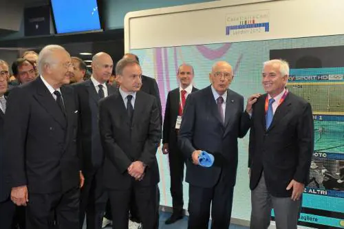 Giorgio Napolitano in visita a Casa Azzuri